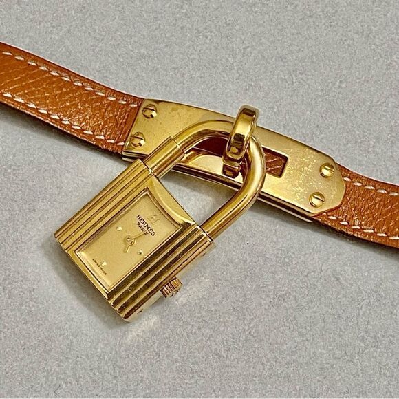 HERMES Kelly Watch Gold Tone Dial Women’s Quartz Watch K01 - Picture 6 of 17